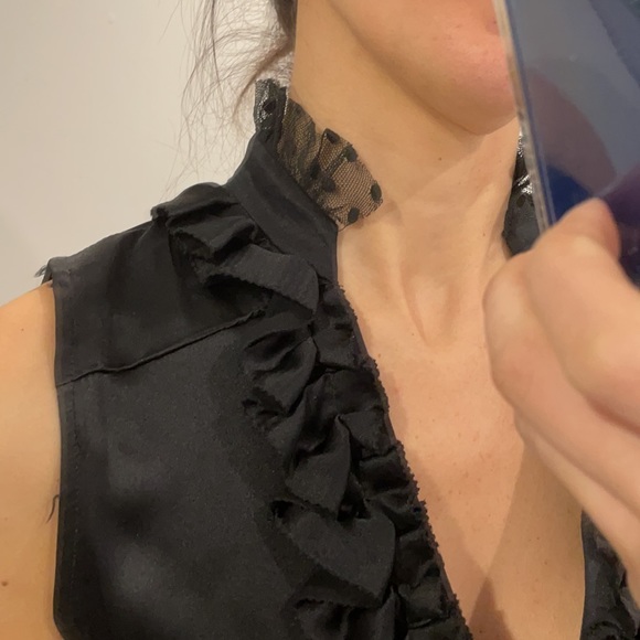 Cynthia Steffe silky black knee length dress - Picture 3 of 11